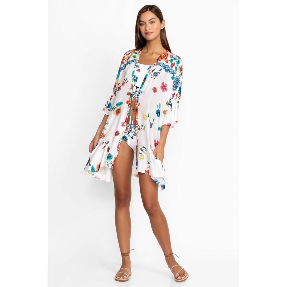 Johnny Was MIRROR PALACE RUFFLE KIMONO L-XL